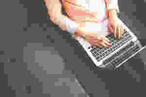 Woman blogging