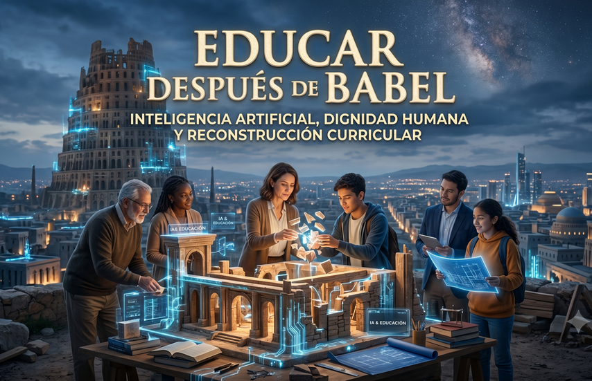 Estudiantes y docentes reflexionan sobre educación e inteligencia artificial frente a una ciudad digital inspirada en Babel.