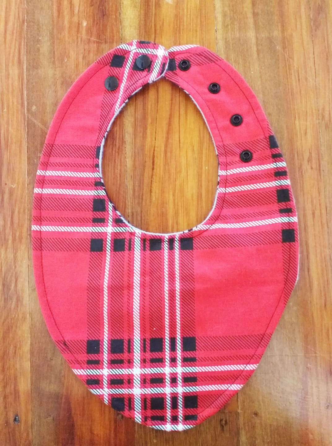 Flat Bandana Bib: Red Tartin