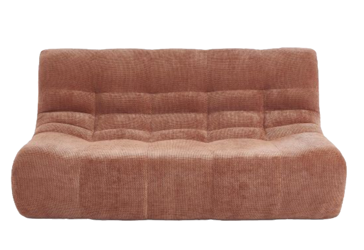 canapé modulable 2 places imitation Togo vieux rose