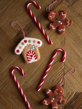 decoration a suspendre au sapin de noel pain d'epice et sucre d'orge