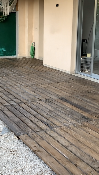 terrasse bois après lasure bois chêne doré