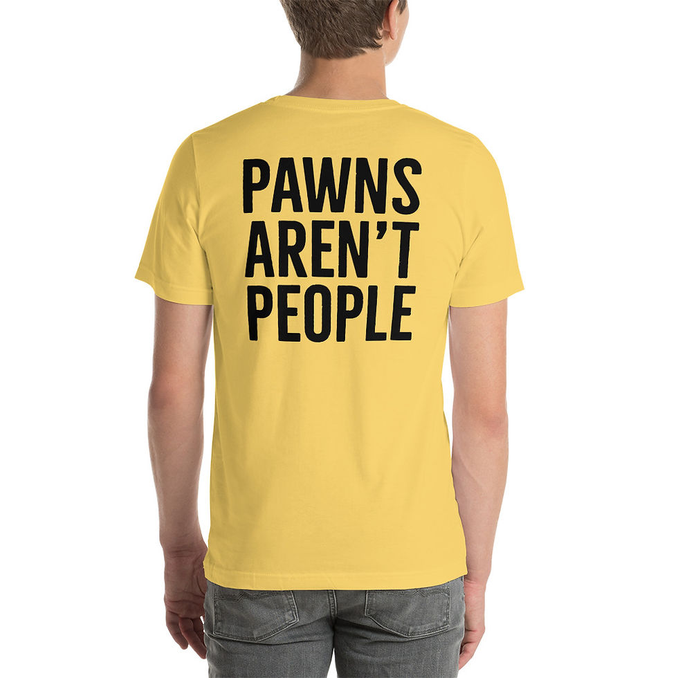 Thumbnail: Unisex ChessDojo t-shirt | Pawns Aren't People (Black)