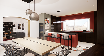 Cuisine moderne avec matériaux haut de gamme