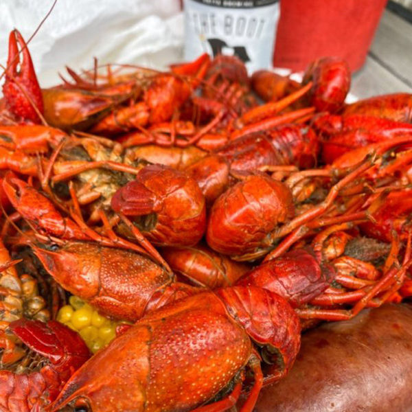 Eating crawfish in New Orleans