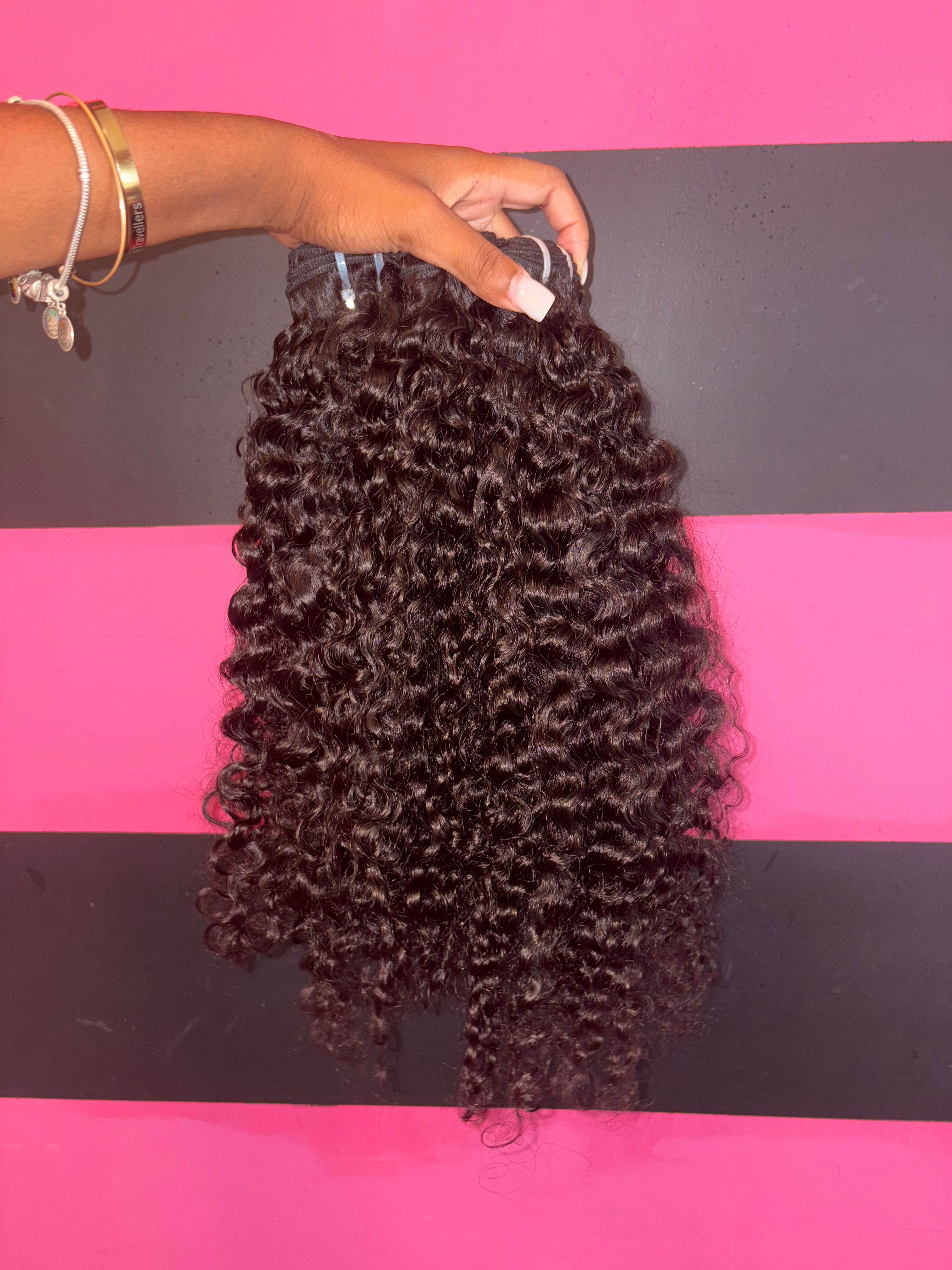 Raw Indian Deep Curly On Hand Bundle Deal