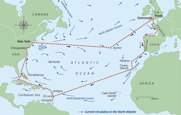 We took the southern route - from the Canary Islands to St Lucia