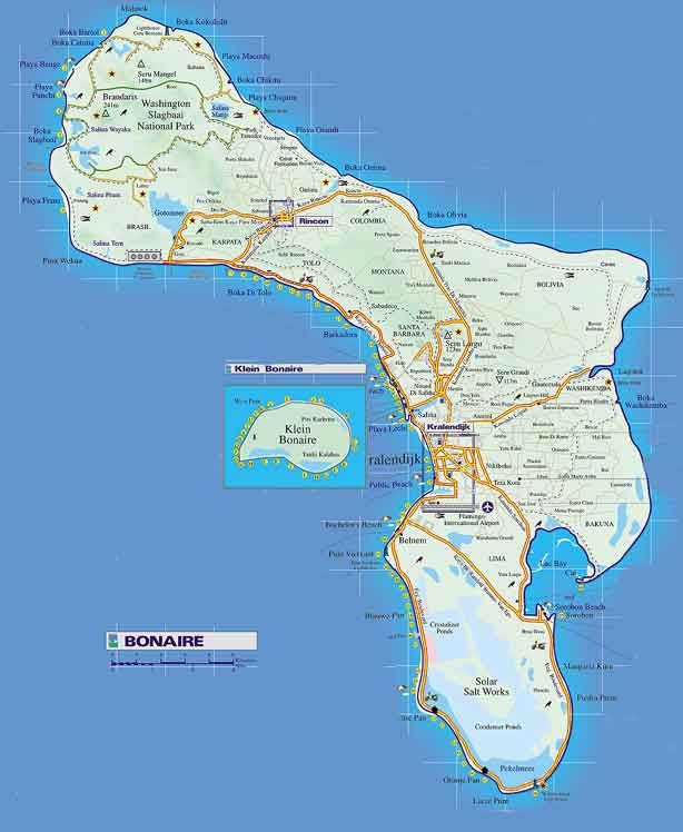 Exited the marina in Kralendijk and traveled south around Klein Bonaire