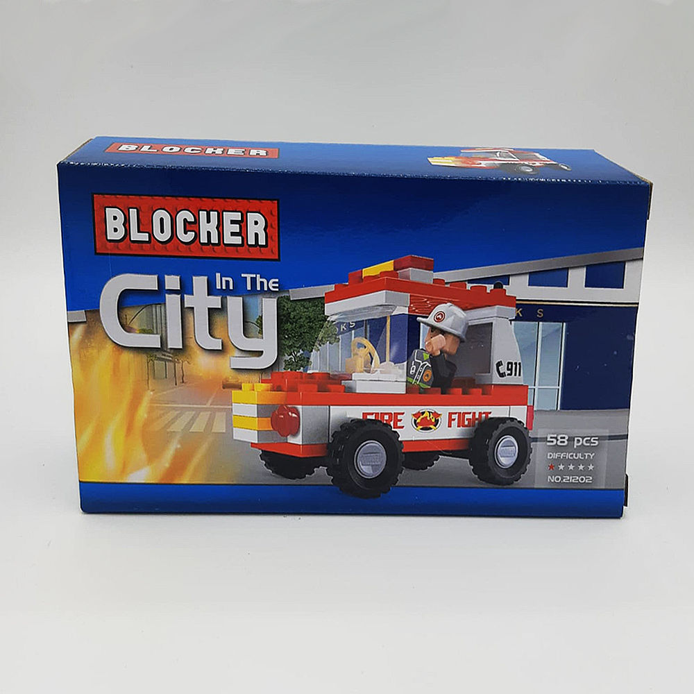 בלוקר משחק הרכבה רכב כיבוי 58 חלקים