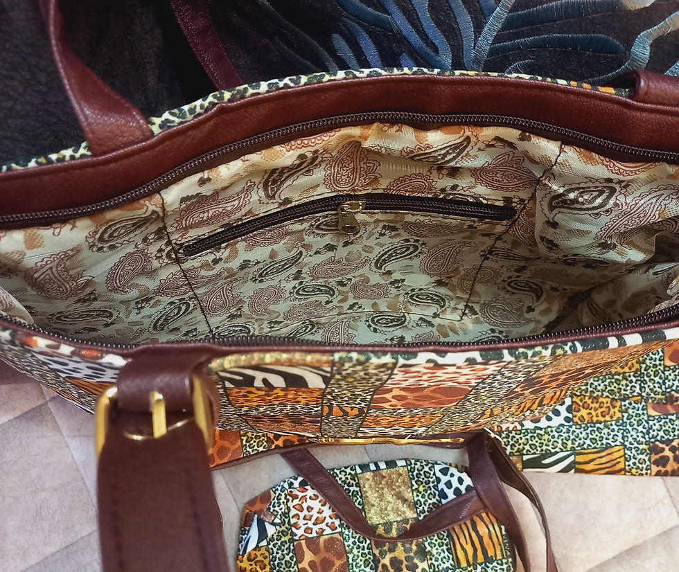 Thumbnail: Brown Animal Print Tote Ensemble