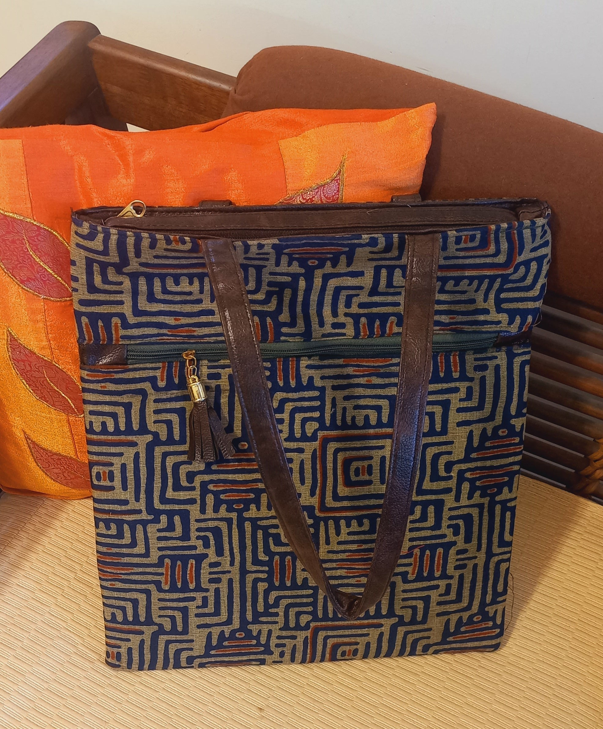 Brown Maze Carry-All Handbag