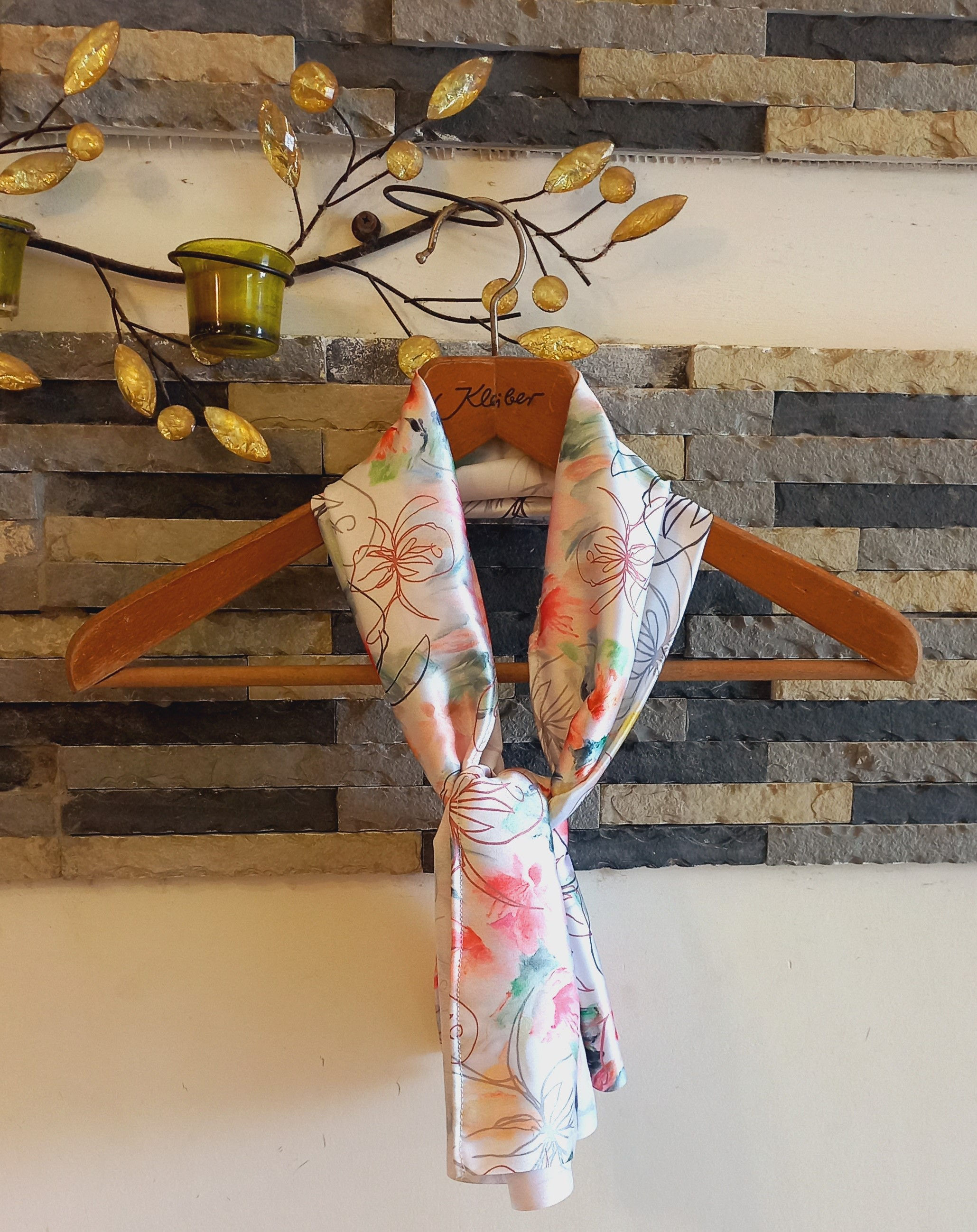 Floral Doodle Satin Stole