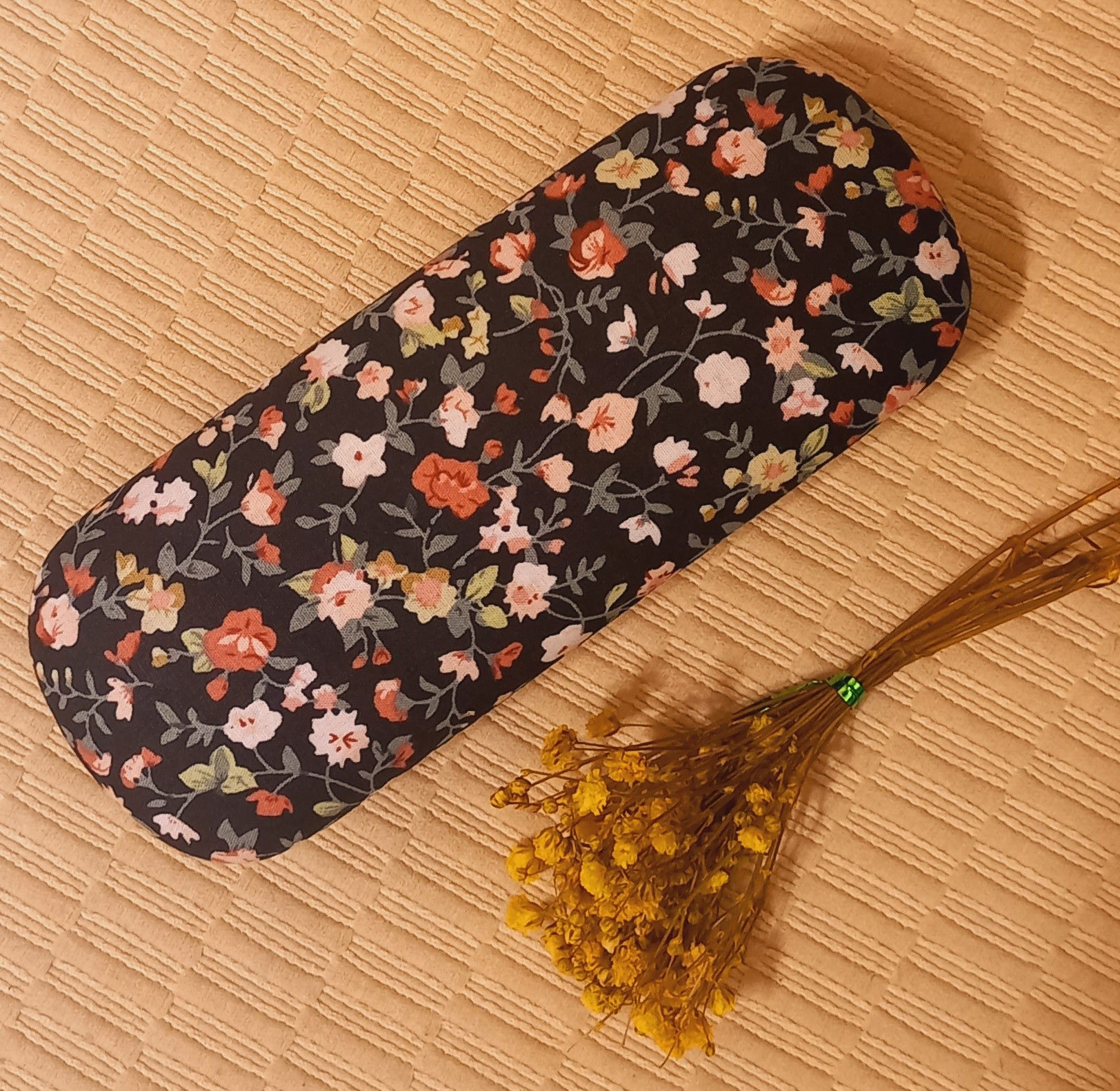 Black Floral  Fabric Eye-Case
