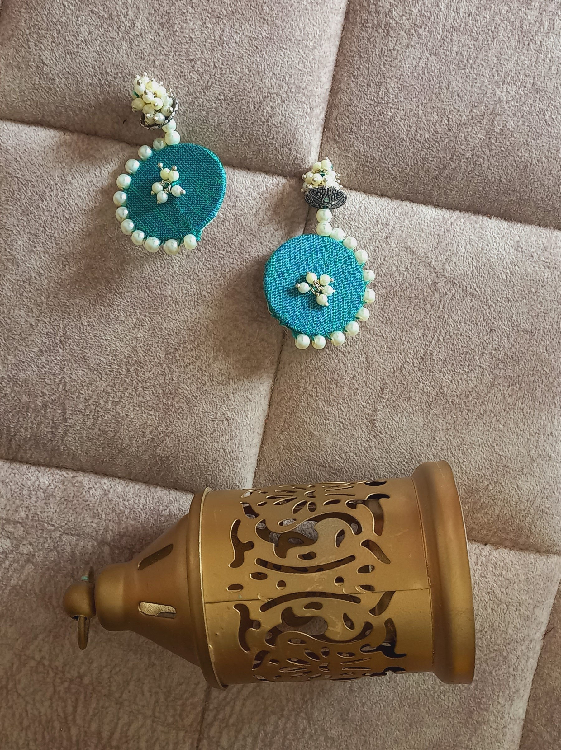 Sky Blue Fabric Earrings