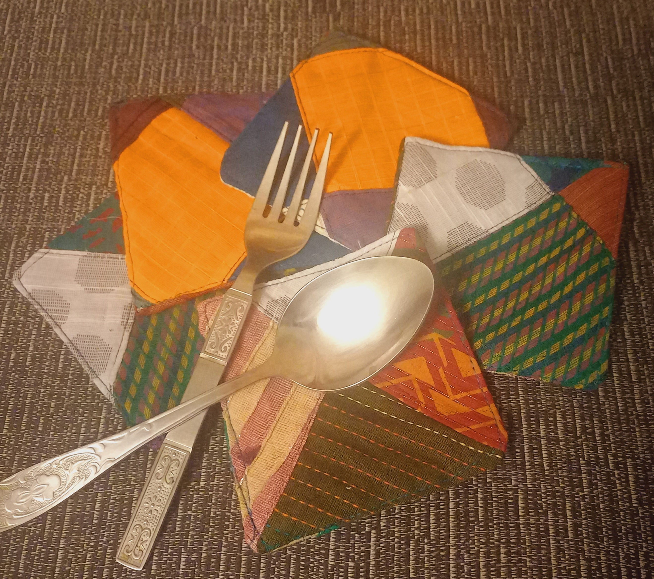 Set of 6 Cotton Fabric Coasters