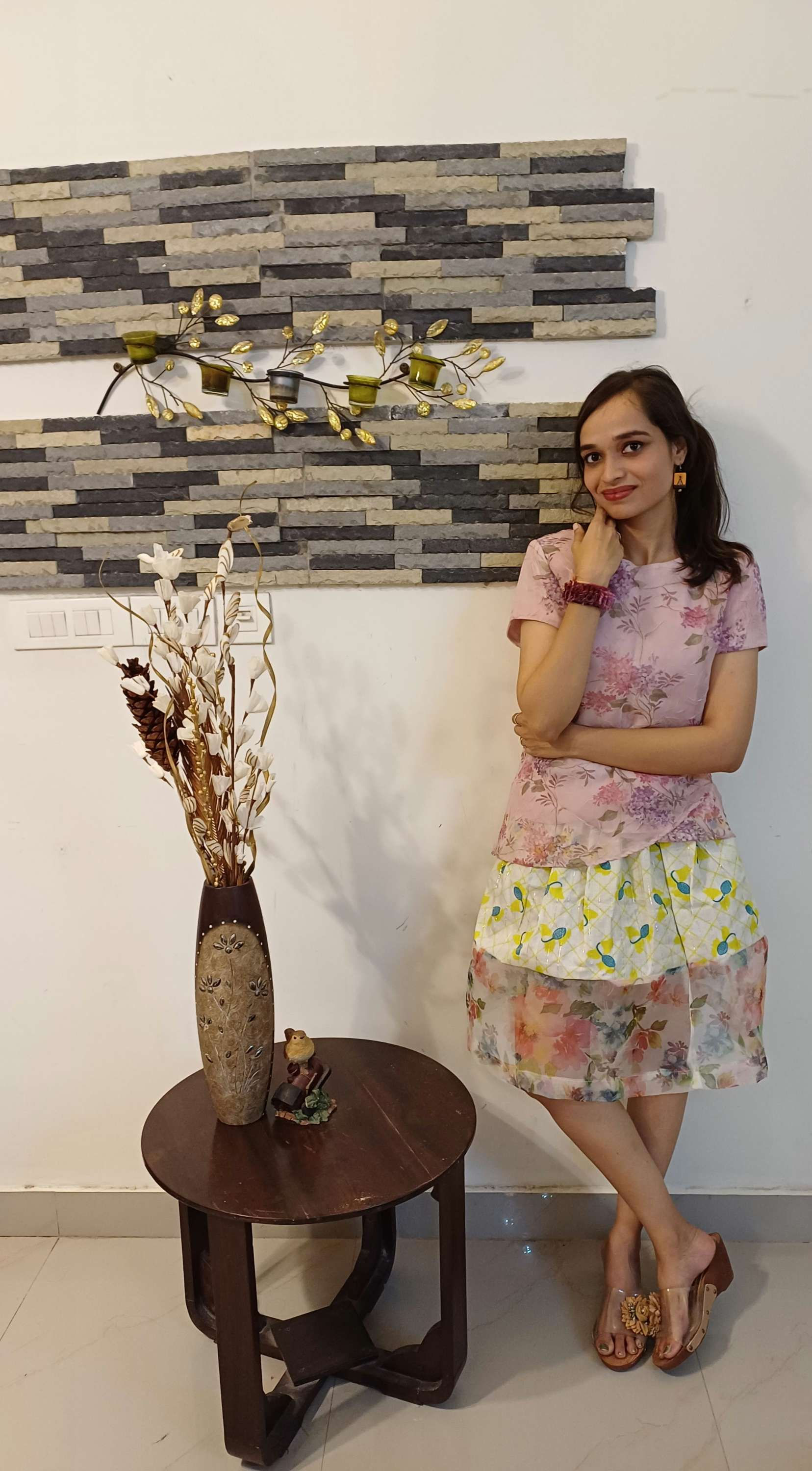 Yellow Rose Floral Skirt