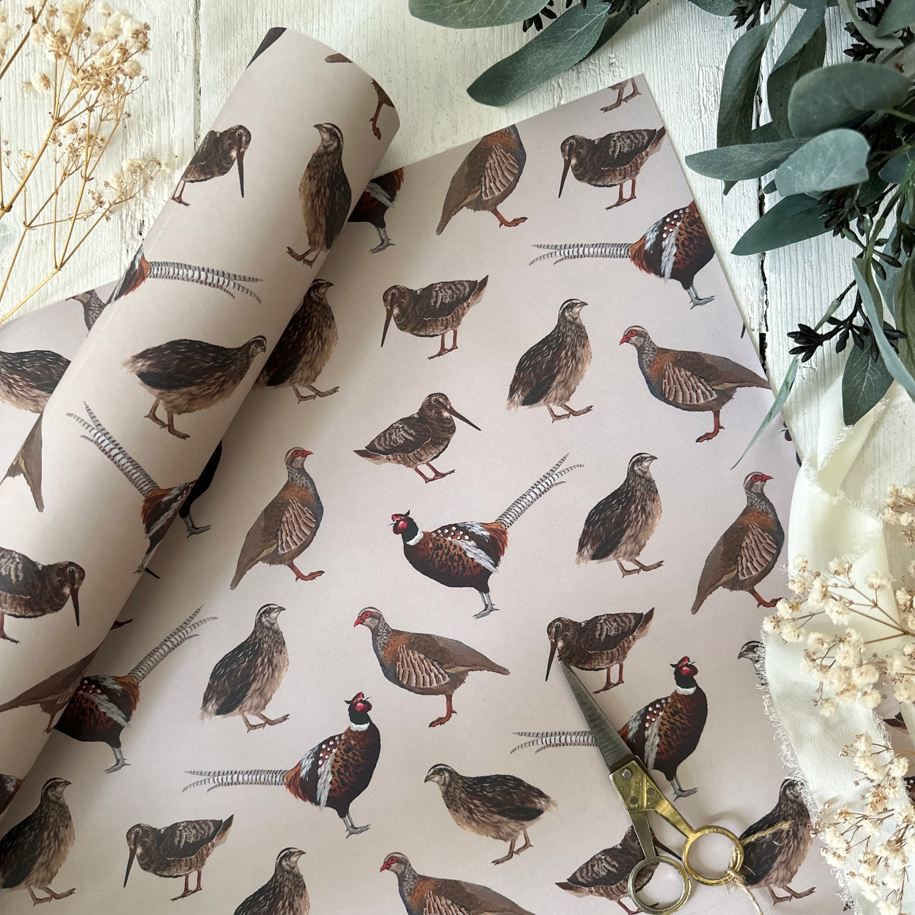 Papel de regalo de pájaros de caza