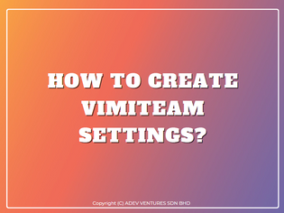 How to create vimiTeam settings?