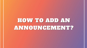 How to add an announcement?