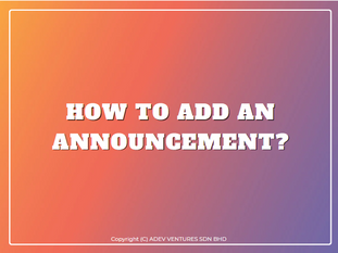 How to add an announcement?