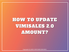 How to update vimiSales 2.0 amount? 