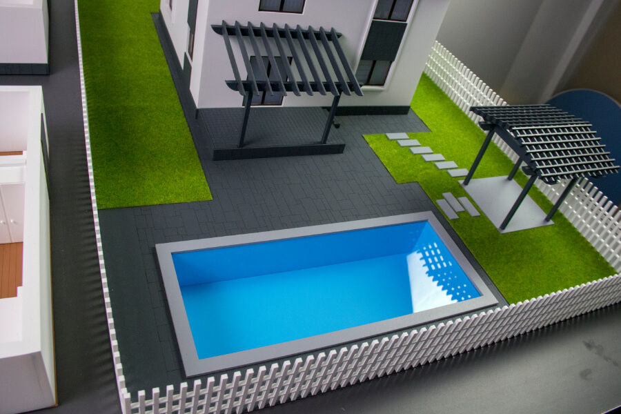 Model 8 House-with-Swimming-Pool-scale-model