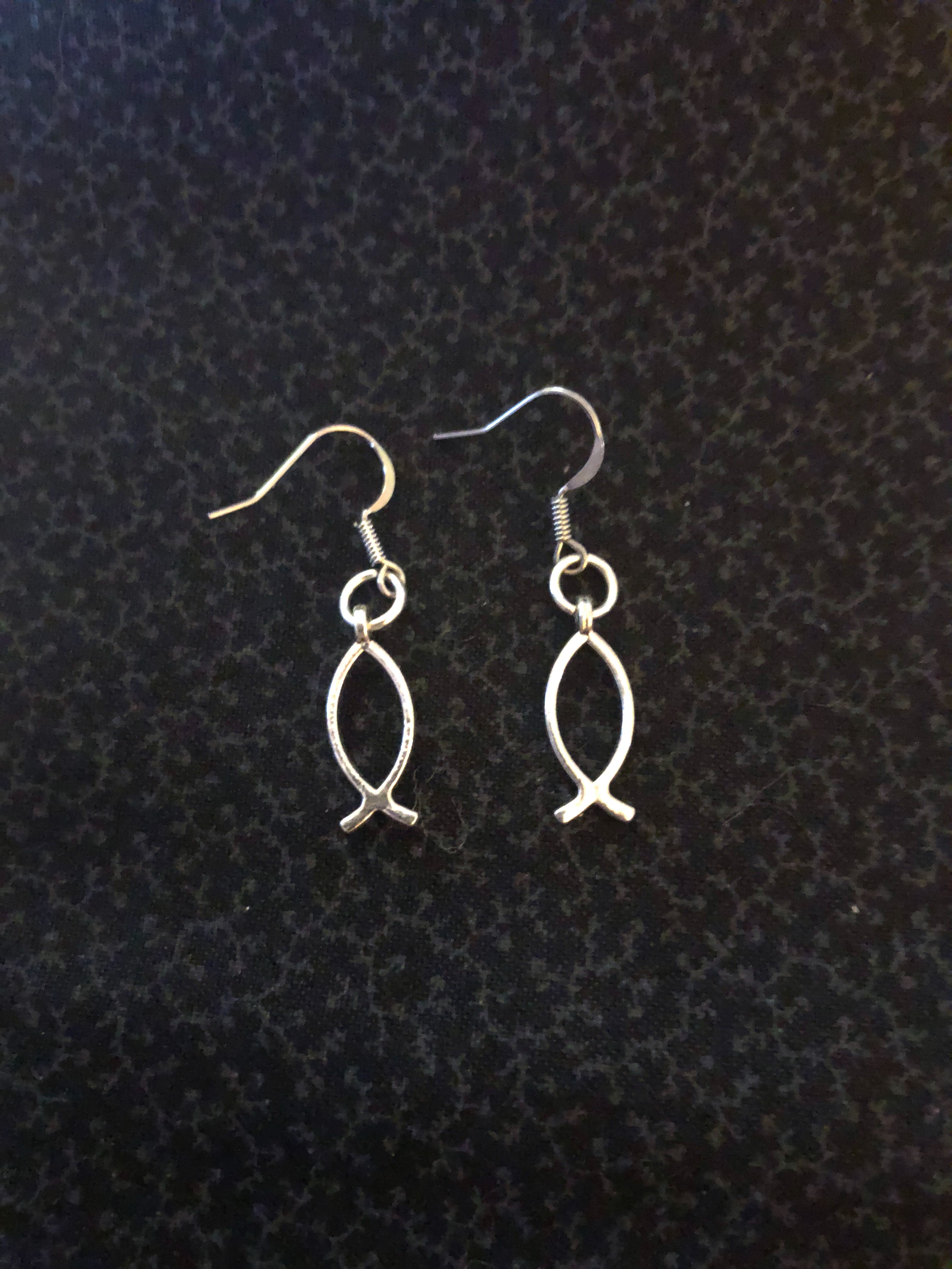 Religious Fish Charm Earrings