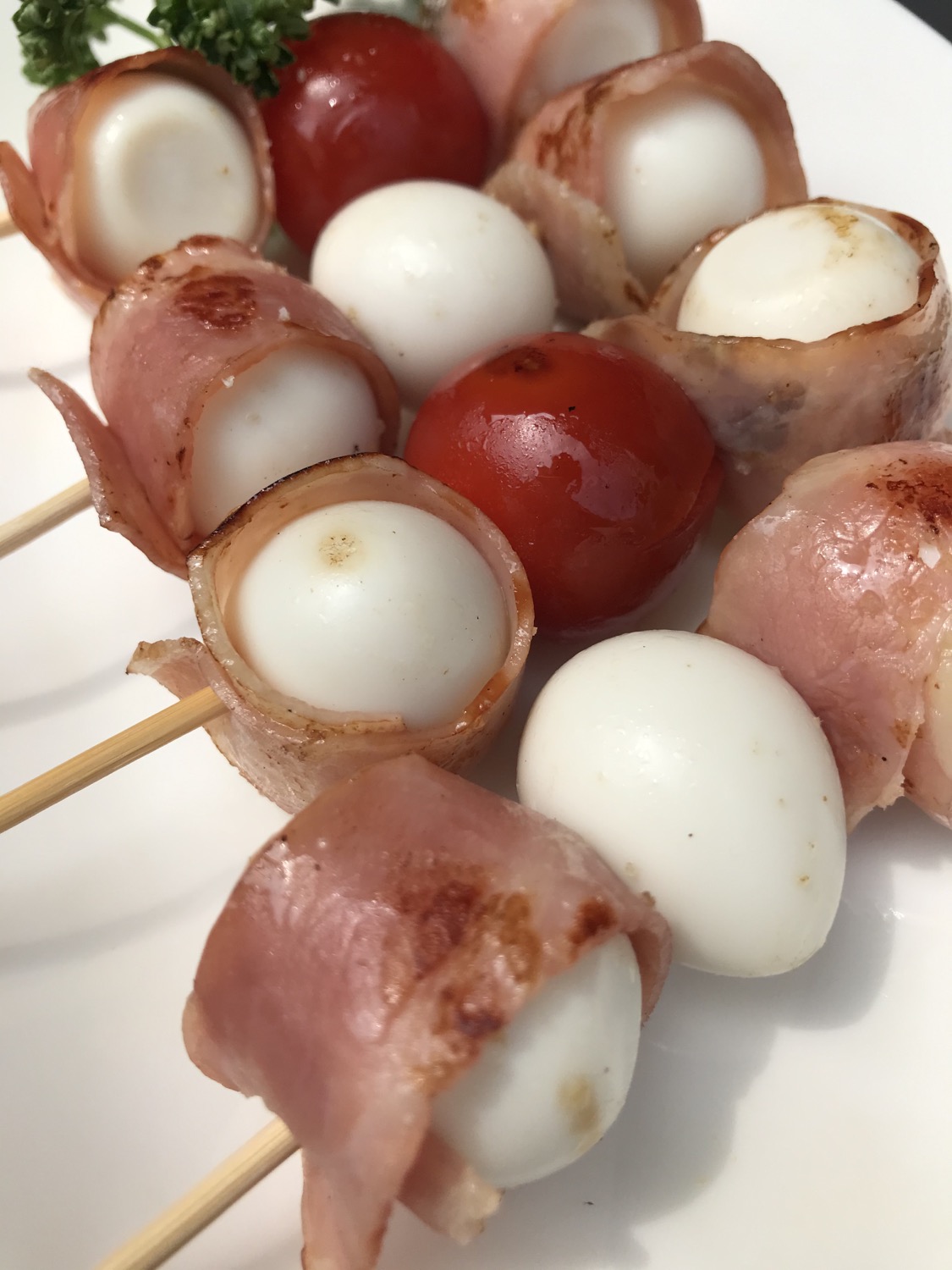 うずらの卵のベーコン巻き