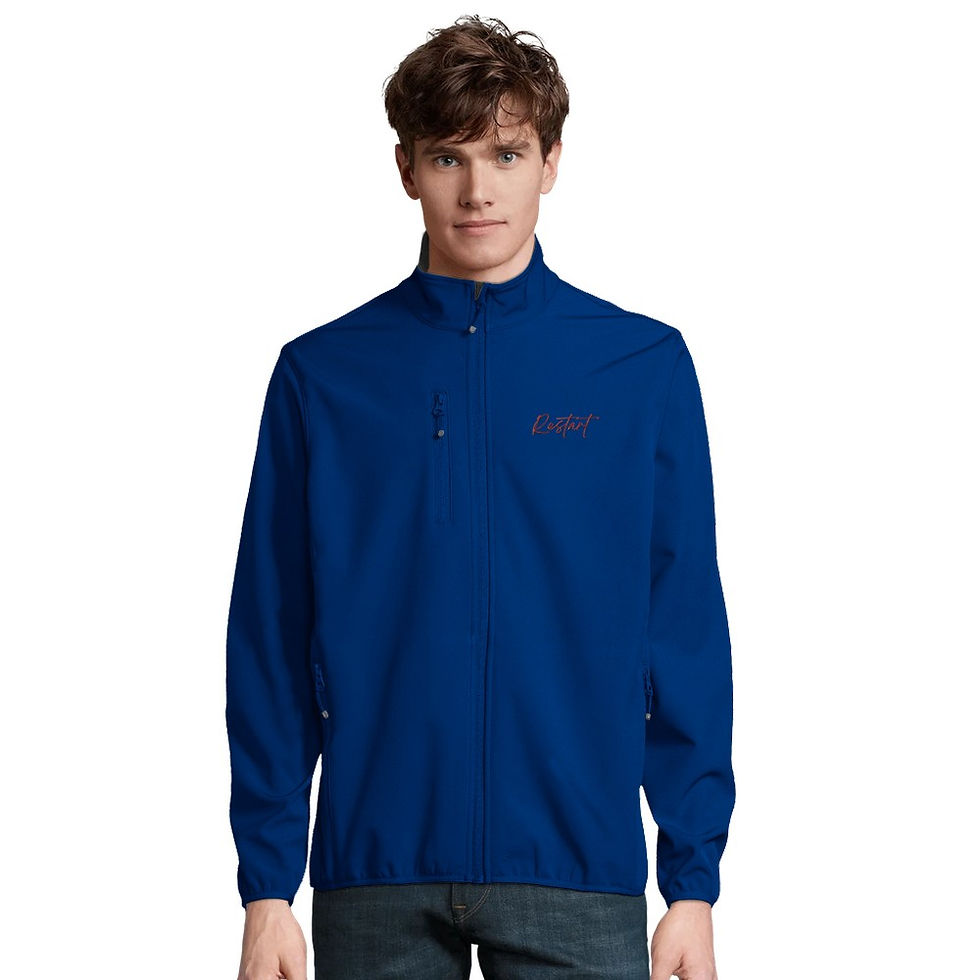 Thumbnail: Man wearing a blue quarter-zip athletic jacket