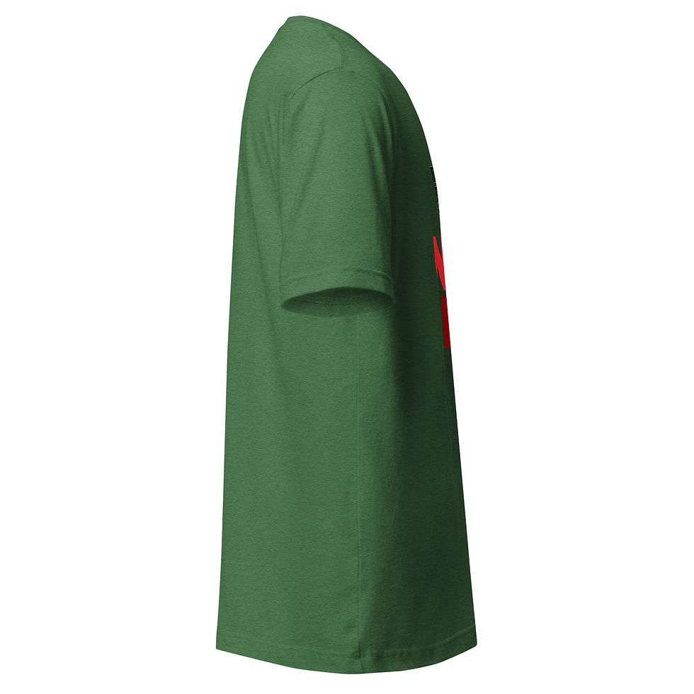 Thumbnail: Side view of a short-sleeved green t-shirt.
