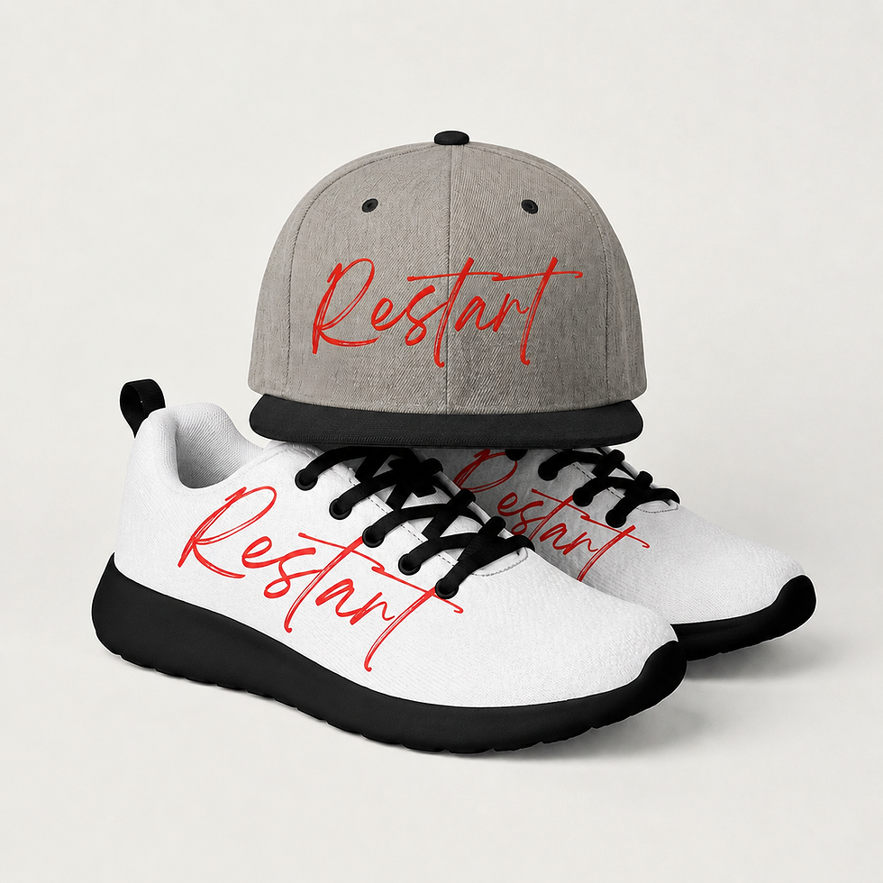 Buy sports apparel online like Restart sneakers and cap.