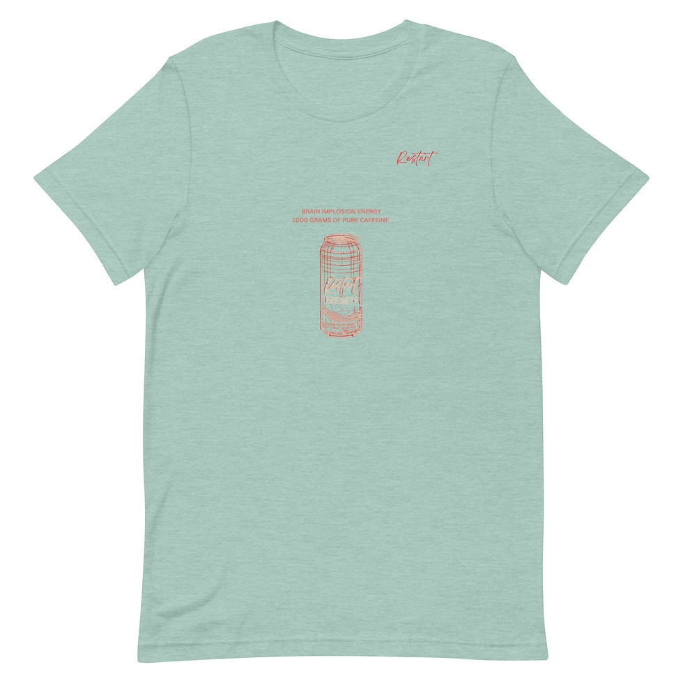 Thumbnail: Light green t-shirt with a pink soda can graphic