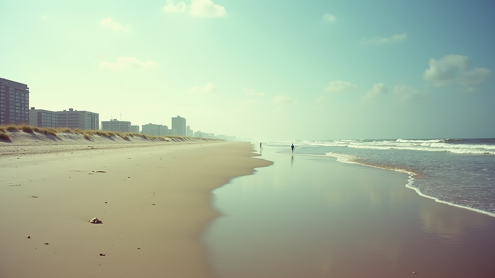 Eye-level view of Jersey Shore beach