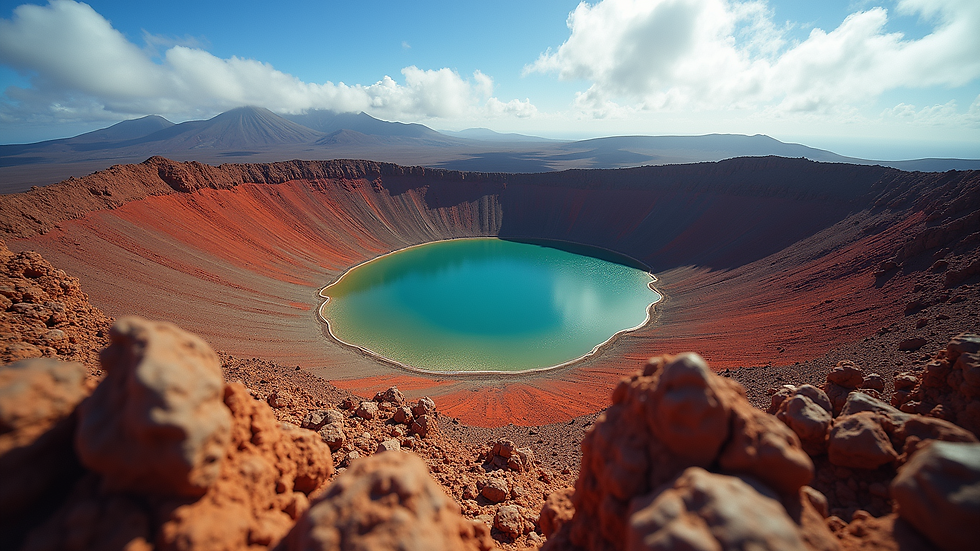 Close-up view of the Haleakalā crater with colorful rocks