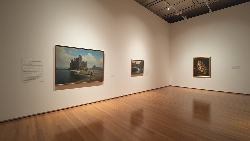 Close-up view of artwork displayed in the RISD Museum