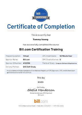 Bill.com - Accountant Certification CPE