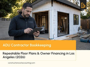 ADU Contractor Bookkeeping: Repeatable Floor Plans & Owner Financing in Los Angeles (2026)