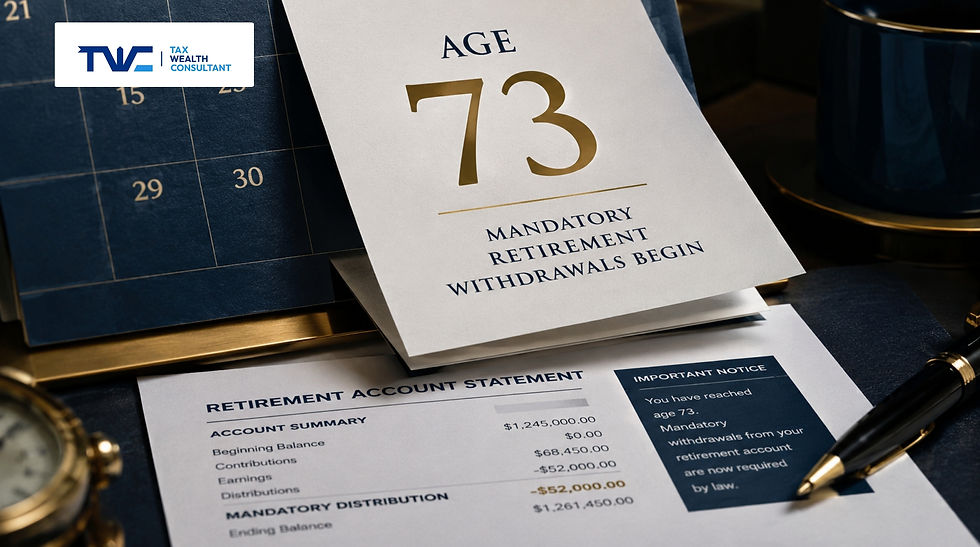 Required minimum distributions beginning at age 73 from a traditional retirement account