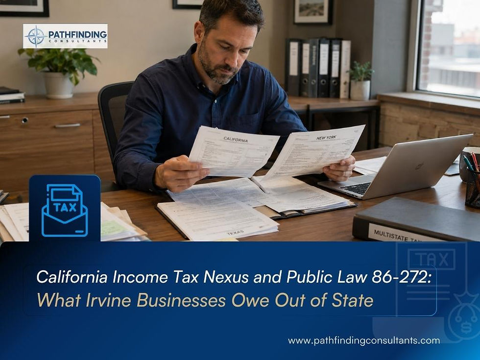 Business owner reviewing multistate filing obligations at a desk