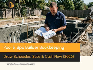 Pool & Spa Builder Bookkeeping: Draw Schedules, Subs & Cash Flow Through a Long Build (2026)