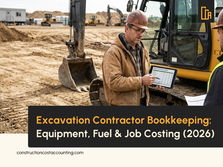 Excavation Contractor Bookkeeping: Equipment, Fuel & Costing Every Yard You Move (2026)