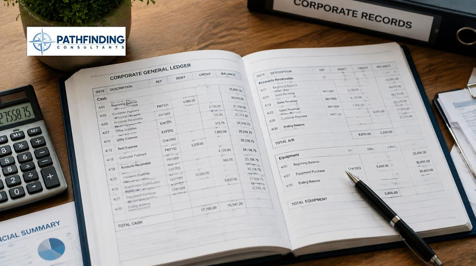 Close-up of corporate ledger entries showing shareholder advances