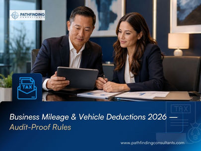 Business Mileage & Vehicle Deductions — The Substantiation Rules That Survive an Audit