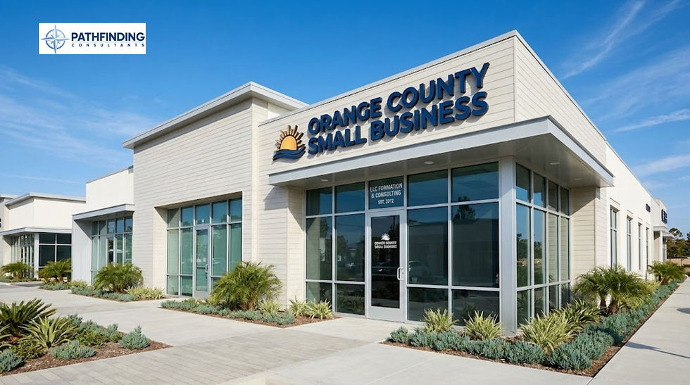 Orange County small business exterior signage, daytime, professional commercial photography
