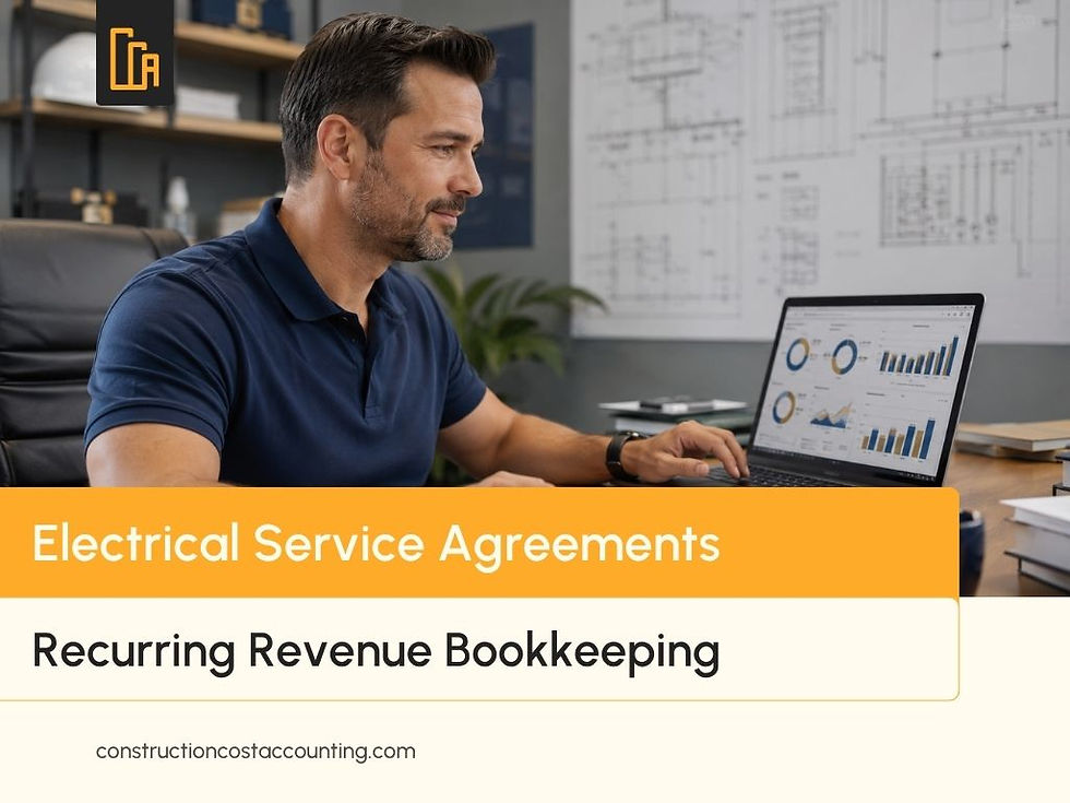 Electrical contractor reviewing electrical service agreement recurring revenue reports