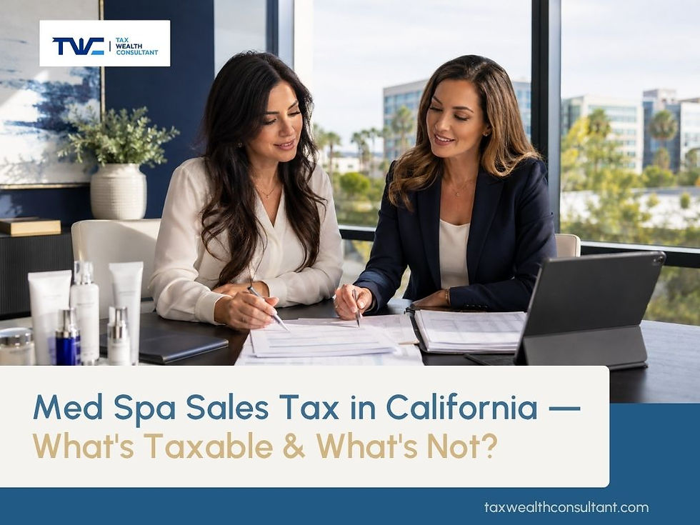 Med Spa Sales Tax in California — A Practical Guide to What's Taxable and What's Not