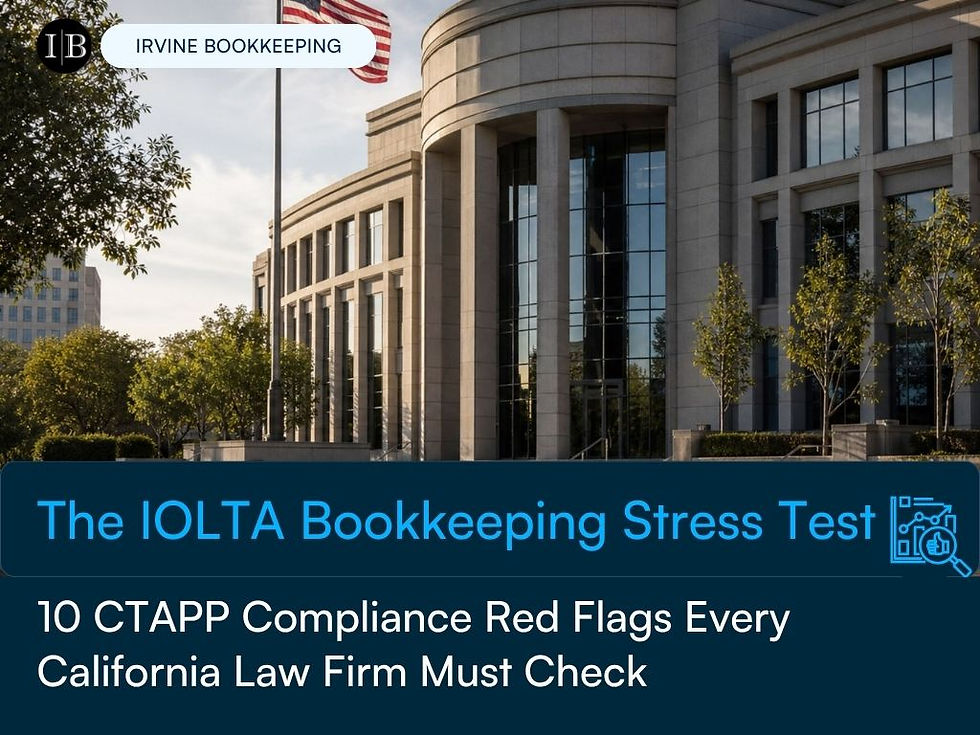 IOLTA bookkeeping stress test for CTAPP compliance California law firm trust accounting
