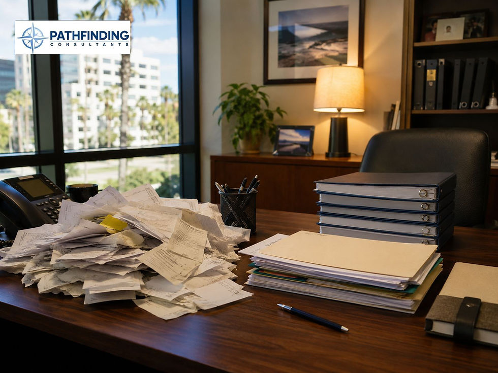 Bookkeeping for taxes Orange County California small business records organized versus messy