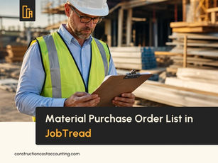 How to Create a Material Purchase Order List in JobTread Using Custom Budget Views
