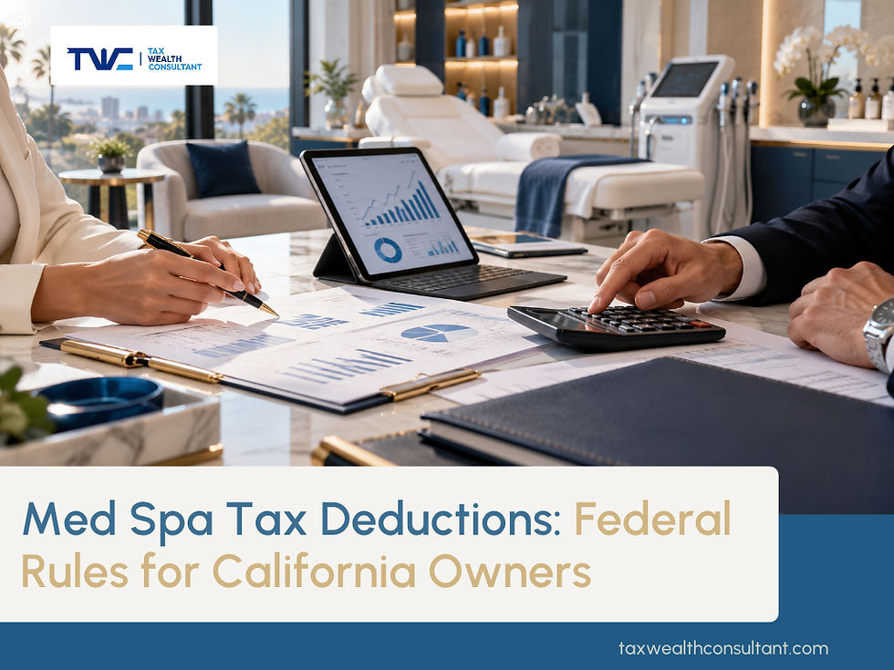 Med Spa Tax Deductions: Federal Tax Rules California Med Spa Owners Should Know